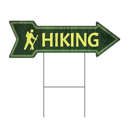 Hiking Arrow Yard Sign Funny Home Decor 30in Wide